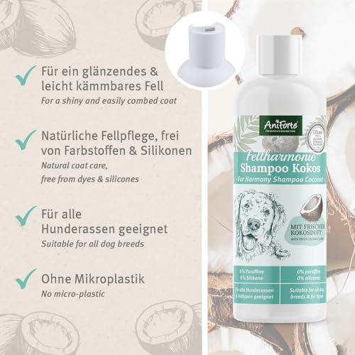 Aniforte Fellharmonie Shampoo mit Kokosöl-Extrakt & Aloe Vera 200ml Hundeshampoo Kokos-Shampoo – Naturprodukt für Hunde - 2