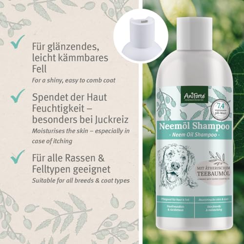 AniForte pflanzliches Neemöl Shampoo 400 ml Hundeshampoo parfümfrei – Naturprodukt für Hunde - 2