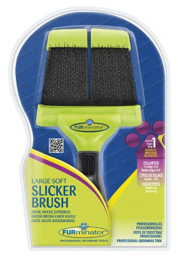 FURminator Große Zupfbürste für Hunde (mit weichen Borsten, Fellpflege Hundebürste für gesundes glänzendes Fell ohne Ziepen gegen Verfilzungen) Größe L hart - 2