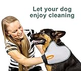Poppypet Fellpflegehandschuh Bürste für Hunde, Fellpflege Hundebürste, Entfernt lose Haare, massiert Ihren Hund, mit Metall Noppen, Metallborsten, Massagehandschuh - 7