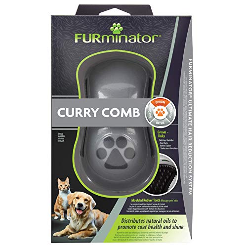 FURminator Striegel für Hunde (Fellpflege Hundebürste zum Ausbürsten von Staub und losem Haar für gesundes glänzendes Fell, mit Gummi Noppen und ergonisch geformtem Griff) - 2