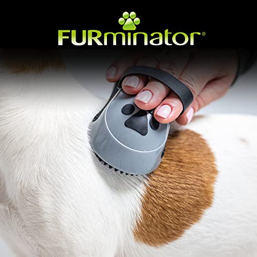 FURminator Striegel für Hunde (Fellpflege Hundebürste zum Ausbürsten von Staub und losem Haar für gesundes glänzendes Fell, mit Gummi Noppen und ergonisch geformtem Griff) - 7